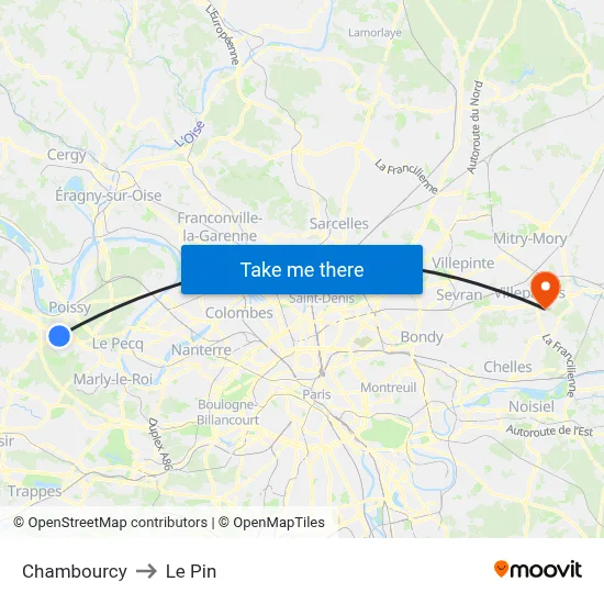 Chambourcy to Le Pin map