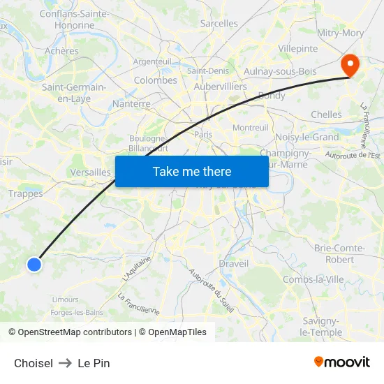 Choisel to Le Pin map