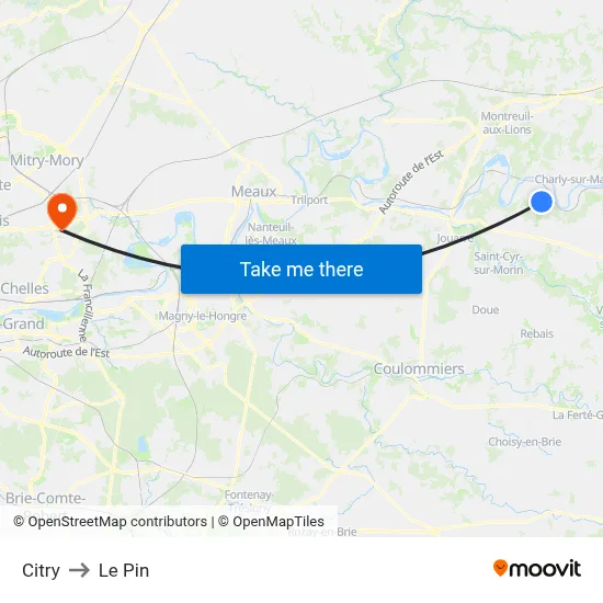 Citry to Le Pin map