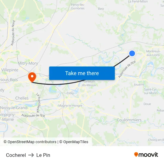 Cocherel to Le Pin map