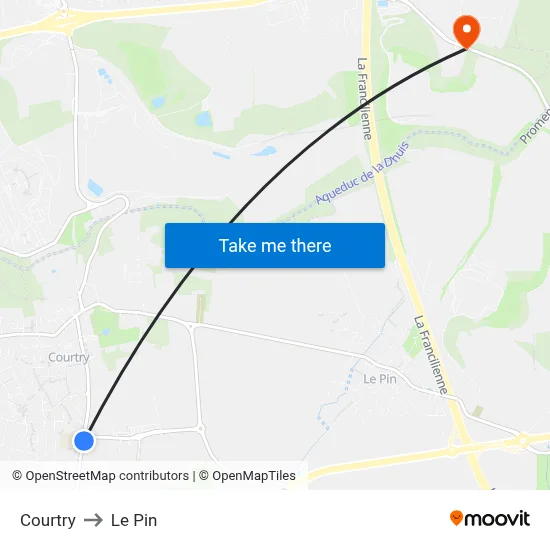 Courtry to Le Pin map