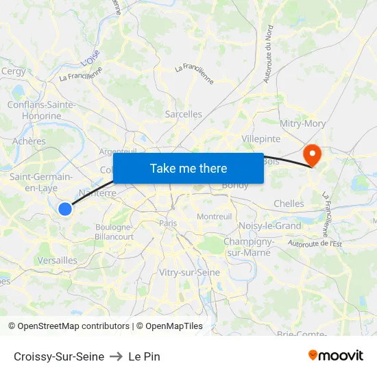 Croissy-Sur-Seine to Le Pin map