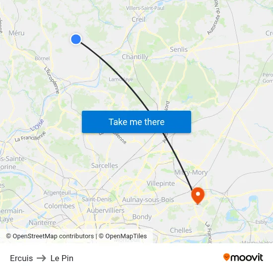 Ercuis to Le Pin map