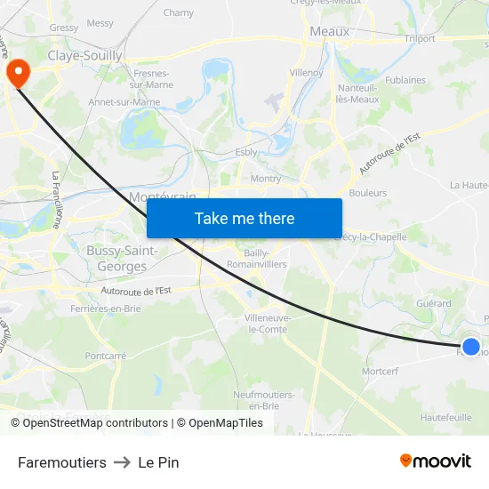 Faremoutiers to Le Pin map
