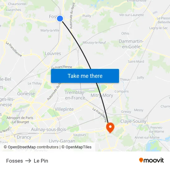 Fosses to Le Pin map
