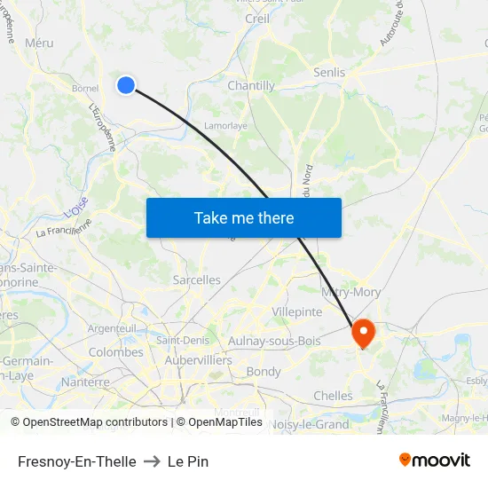 Fresnoy-En-Thelle to Le Pin map
