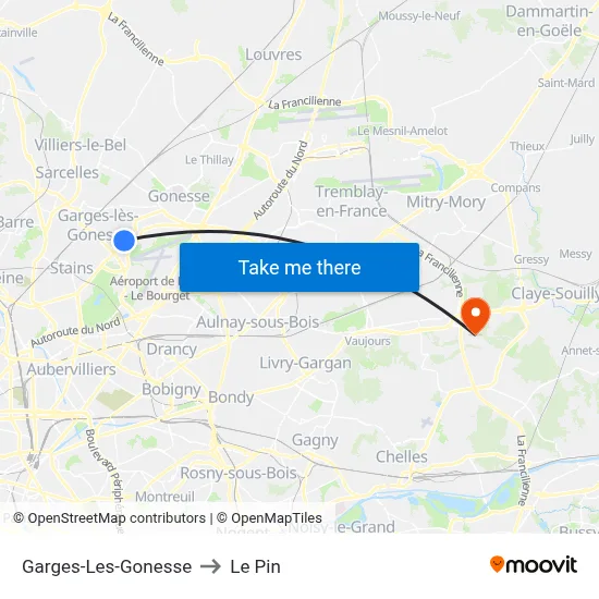 Garges-Les-Gonesse to Le Pin map