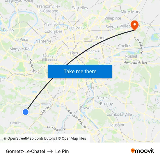 Gometz-Le-Chatel to Le Pin map