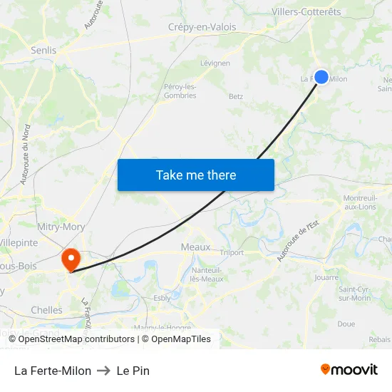 La Ferte-Milon to Le Pin map