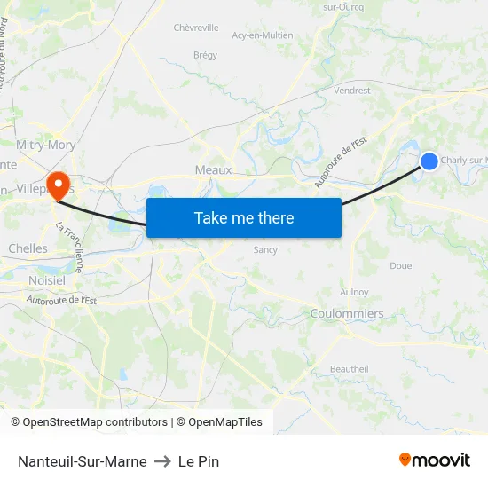 Nanteuil-Sur-Marne to Le Pin map