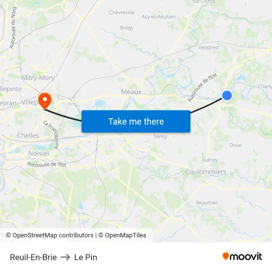 Reuil-En-Brie to Le Pin map