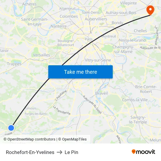 Rochefort-En-Yvelines to Le Pin map