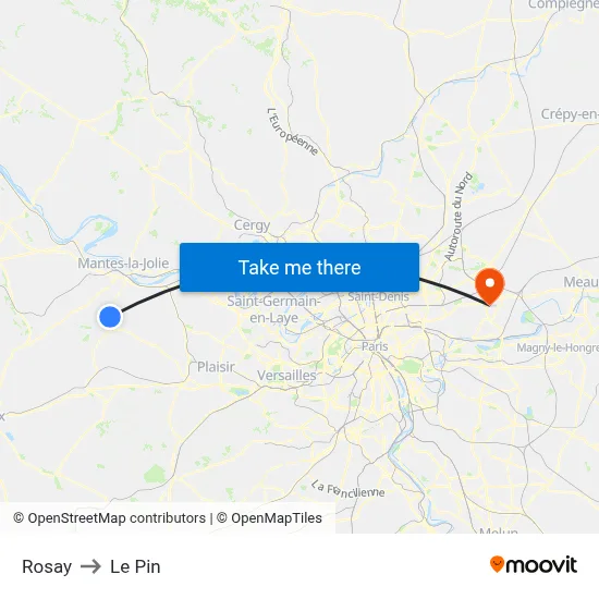 Rosay to Le Pin map
