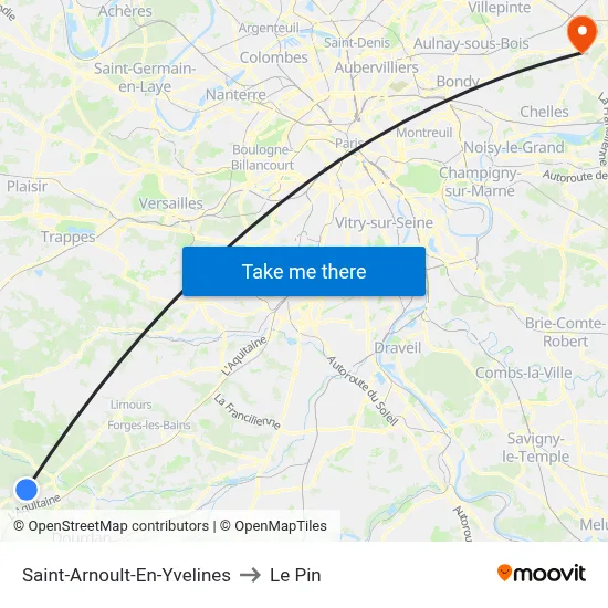 Saint-Arnoult-En-Yvelines to Le Pin map