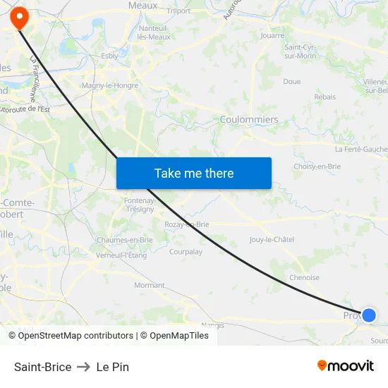 Saint-Brice to Le Pin map