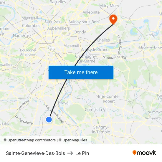 Sainte-Genevieve-Des-Bois to Le Pin map