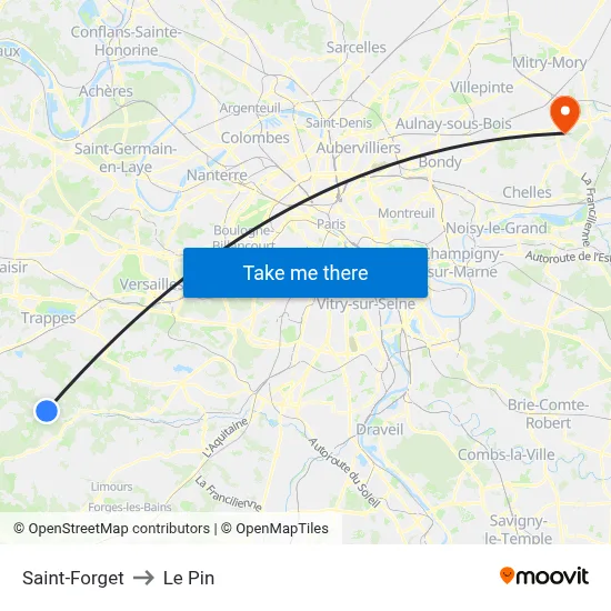 Saint-Forget to Le Pin map