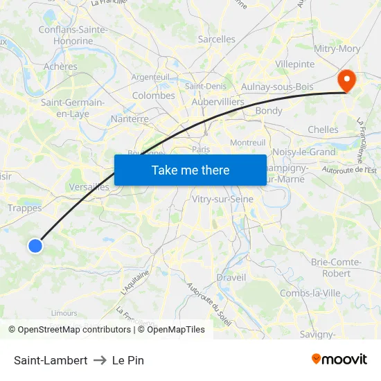 Saint-Lambert to Le Pin map