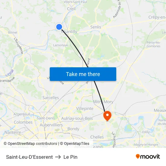 Saint-Leu-D'Esserent to Le Pin map