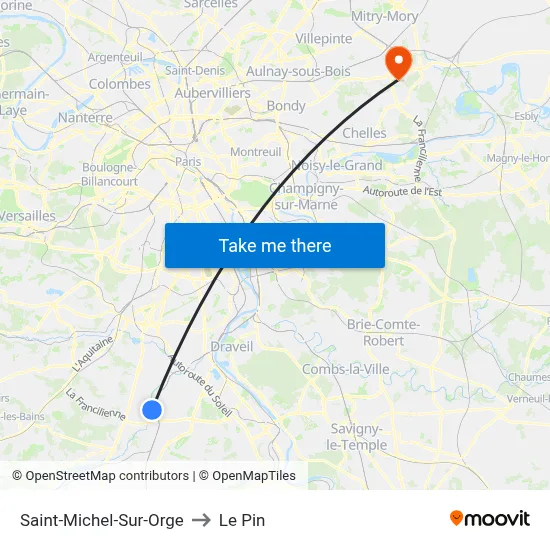 Saint-Michel-Sur-Orge to Le Pin map