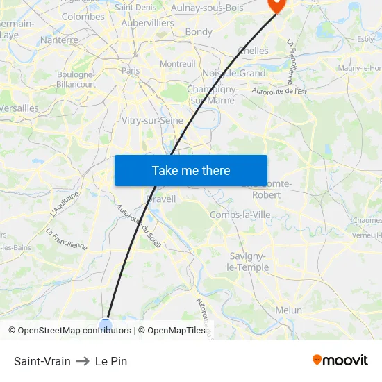 Saint-Vrain to Le Pin map