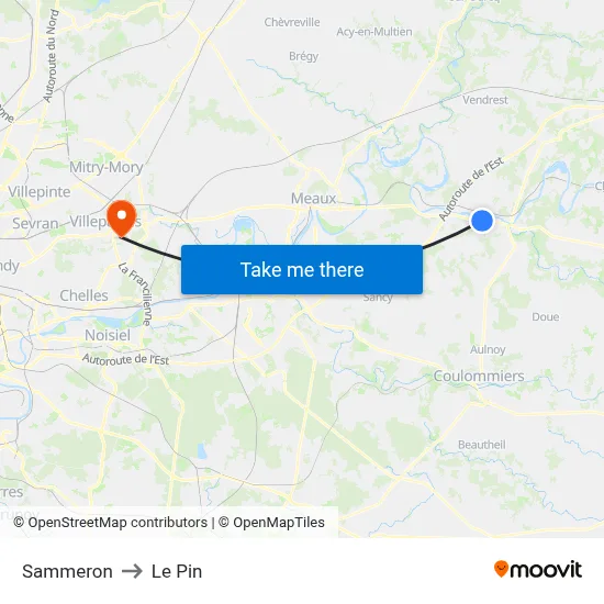 Sammeron to Le Pin map