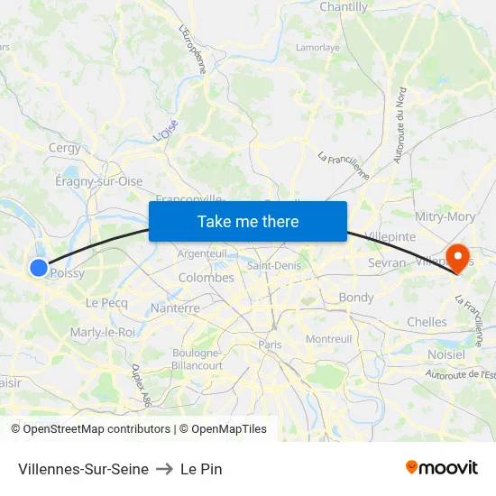 Villennes-Sur-Seine to Le Pin map