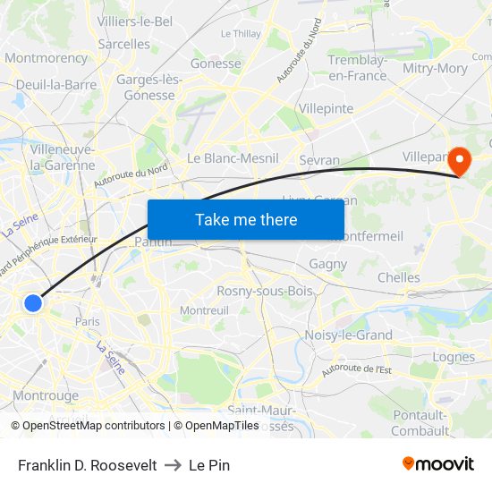 Franklin D. Roosevelt to Le Pin map