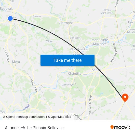 Allonne to Le Plessis-Belleville map