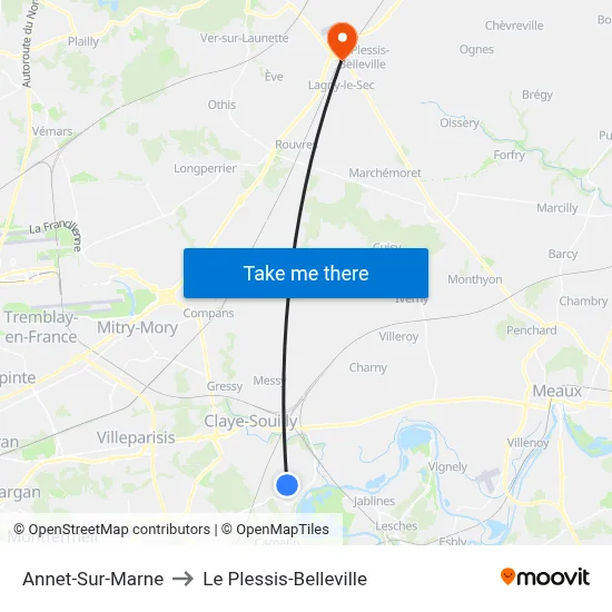 Annet-Sur-Marne to Le Plessis-Belleville map