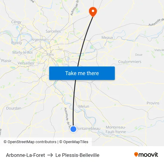 Arbonne-La-Foret to Le Plessis-Belleville map