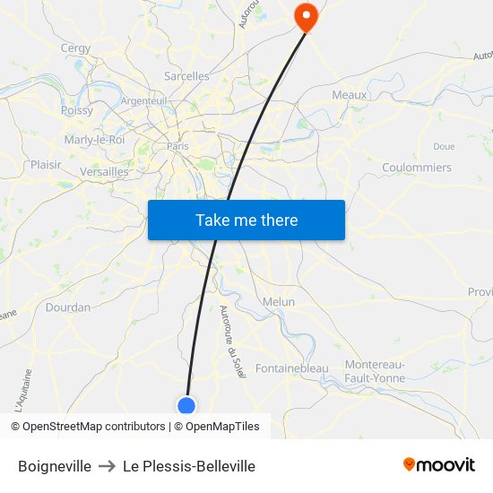 Boigneville to Le Plessis-Belleville map