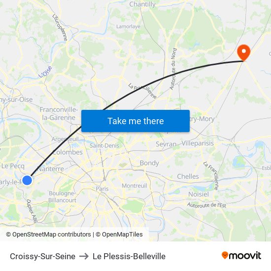 Croissy-Sur-Seine to Le Plessis-Belleville map