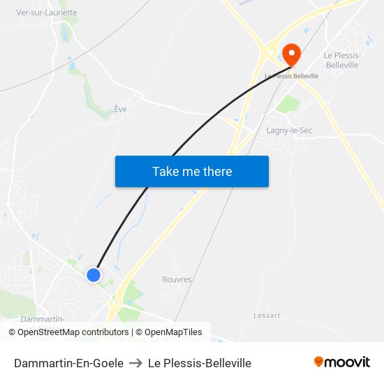 Dammartin-En-Goele to Le Plessis-Belleville map