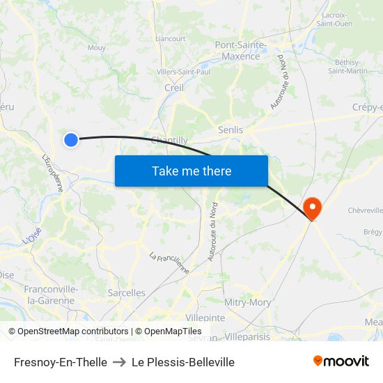 Fresnoy-En-Thelle to Le Plessis-Belleville map