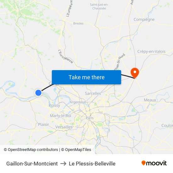 Gaillon-Sur-Montcient to Le Plessis-Belleville map