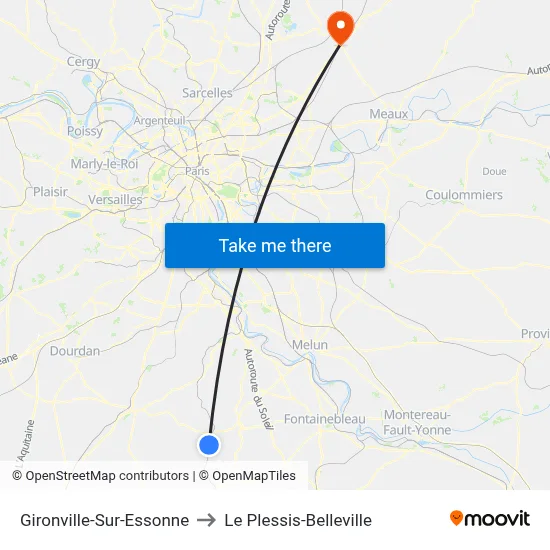 Gironville-Sur-Essonne to Le Plessis-Belleville map
