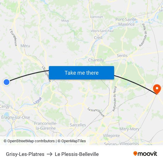 Grisy-Les-Platres to Le Plessis-Belleville map