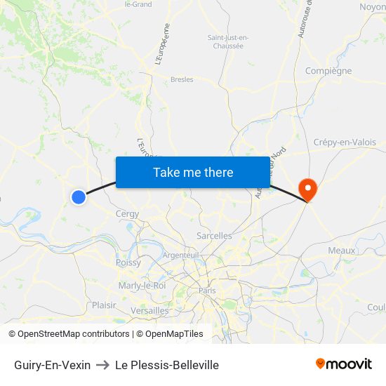 Guiry-En-Vexin to Le Plessis-Belleville map