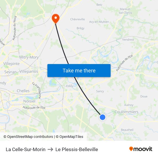 La Celle-Sur-Morin to Le Plessis-Belleville map