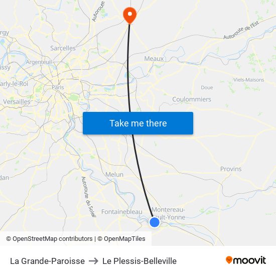 La Grande-Paroisse to Le Plessis-Belleville map