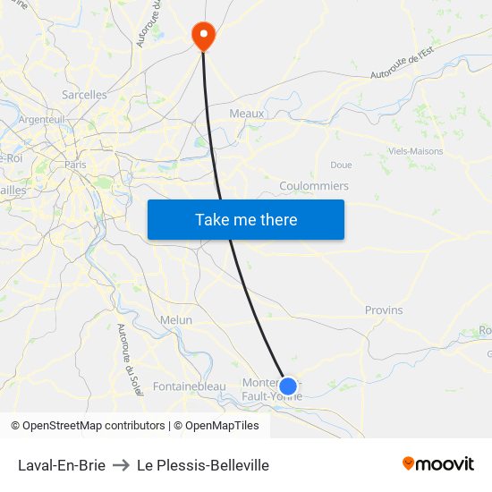 Laval-En-Brie to Le Plessis-Belleville map