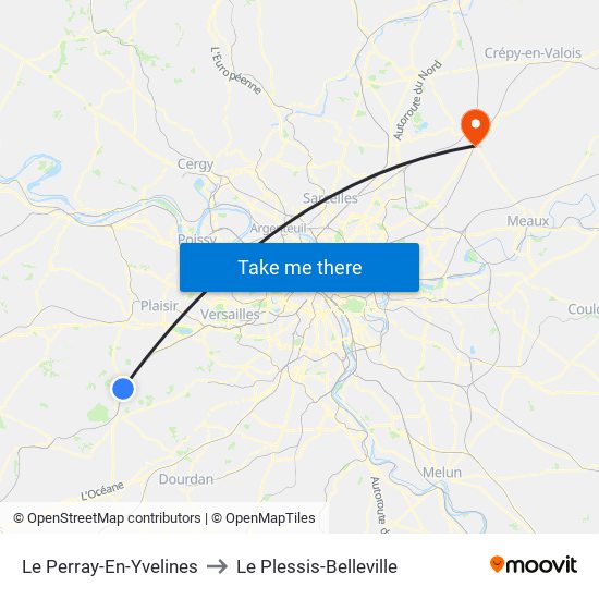 Le Perray-En-Yvelines to Le Plessis-Belleville map