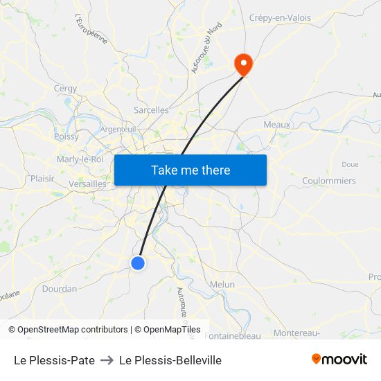 Le Plessis-Pate to Le Plessis-Belleville map