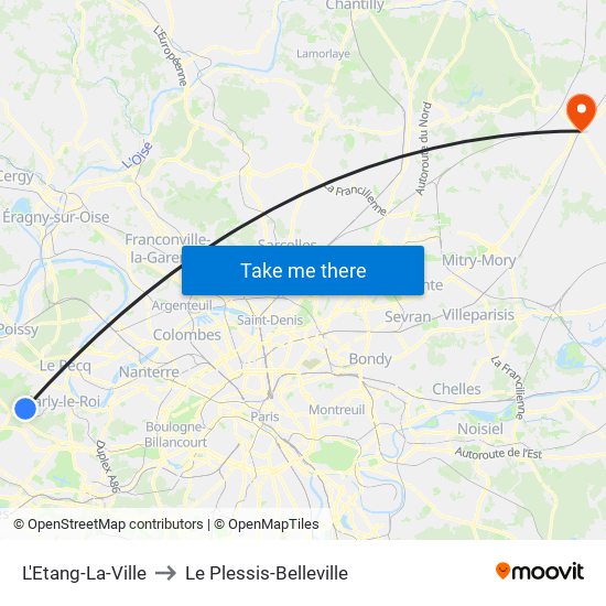 L'Etang-La-Ville to Le Plessis-Belleville map