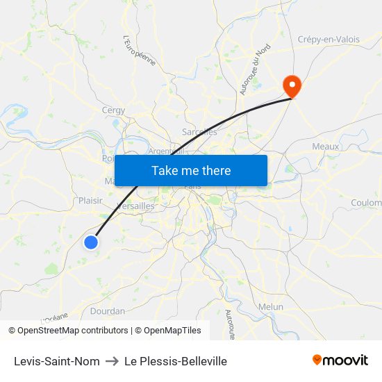 Levis-Saint-Nom to Le Plessis-Belleville map