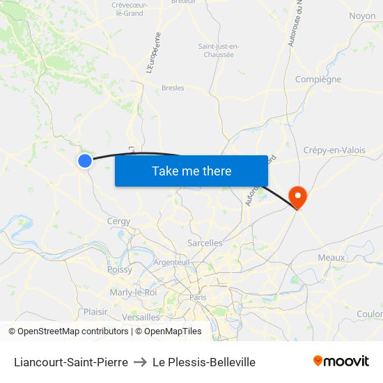 Liancourt-Saint-Pierre to Le Plessis-Belleville map