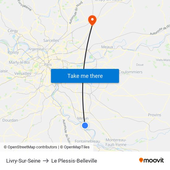 Livry-Sur-Seine to Le Plessis-Belleville map