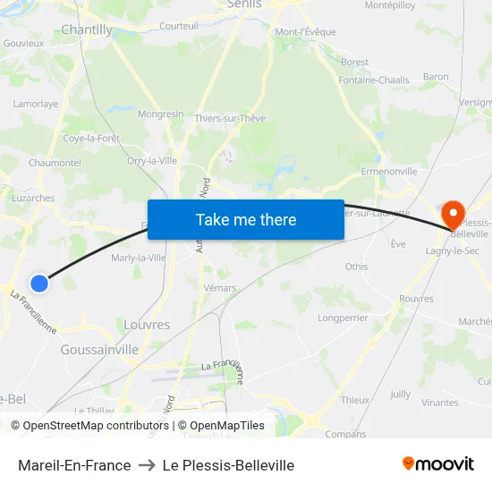 Mareil-En-France to Le Plessis-Belleville map