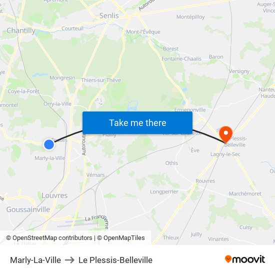 Marly-La-Ville to Le Plessis-Belleville map
